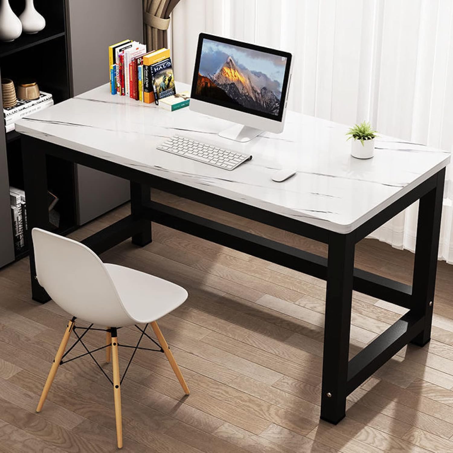 Amazon.com: ALEEIK Modern Desk for Home Office, Multi Functional ...