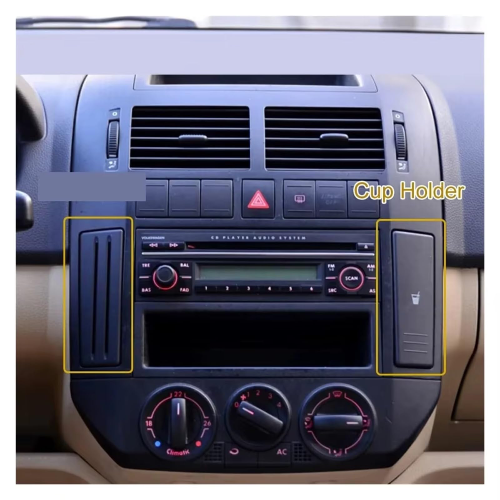 Auto Innenraum Zubehör Compatibile Con Per Polo 9N 2002 2003 2004 2005 2006 2007 2008 2009 2010 Auto Center Console Portabicchieri 6Q0858602E