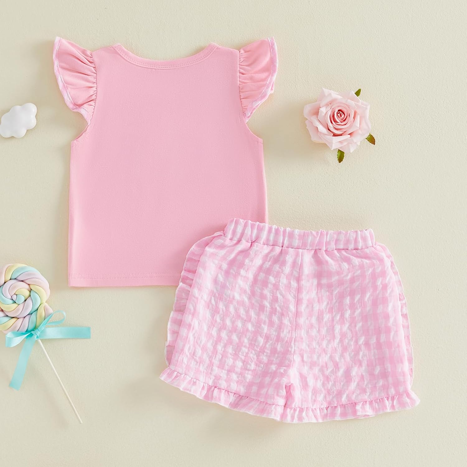 Muasaaluxi Toddler Baby Girl Clothes Summer Short Sleeve Starfish Conch Seashell T-shirt Ruffle Plaid Shorts Outfits 6M-4T - Image 7