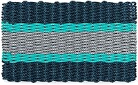 Wicked Good Lobster Rope Doormat - Handwoven All-Weather Outdoor Welcome Mat from Nautical Rope, 18x30 (Navy, Teal, Silver)