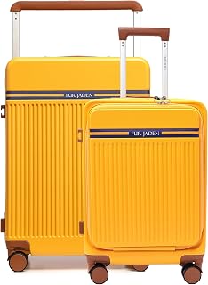 FUR JADEN The Aviator TechPro Set of 2 German Polycarbonate Travel Luggage Cabin Suitcase with USB Port, Laptop Compartmen... Price In India