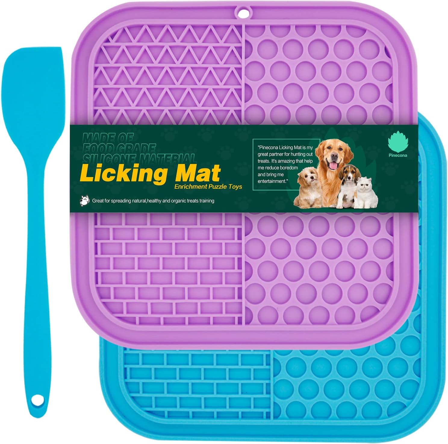 Dog Lick Mat with Suction Cups Pinecona Lick Mat for