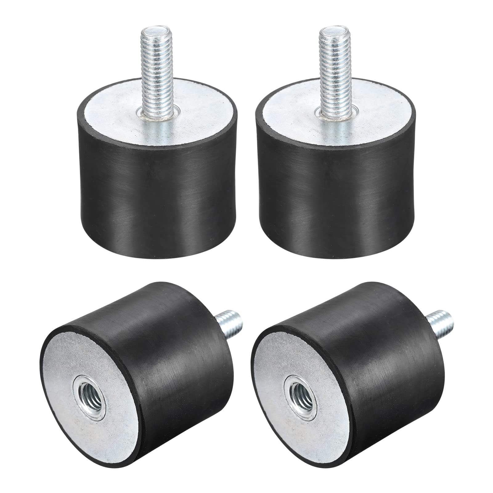 sourcing map 4pcs Silent Bloc M10 Mâle/Femelle Support Caoutchouc Amortisseur Vibration Isolateur Choc Absorbeur D50mmxH40mm