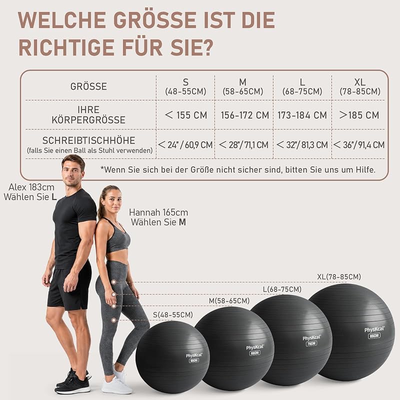 PhysKcal Pilates labda szett 55-85 cm fitball és 23 cm labda csúszásgátló kipukkanásgátló kismama stabilitás és testtartás gyakorlatokhoz