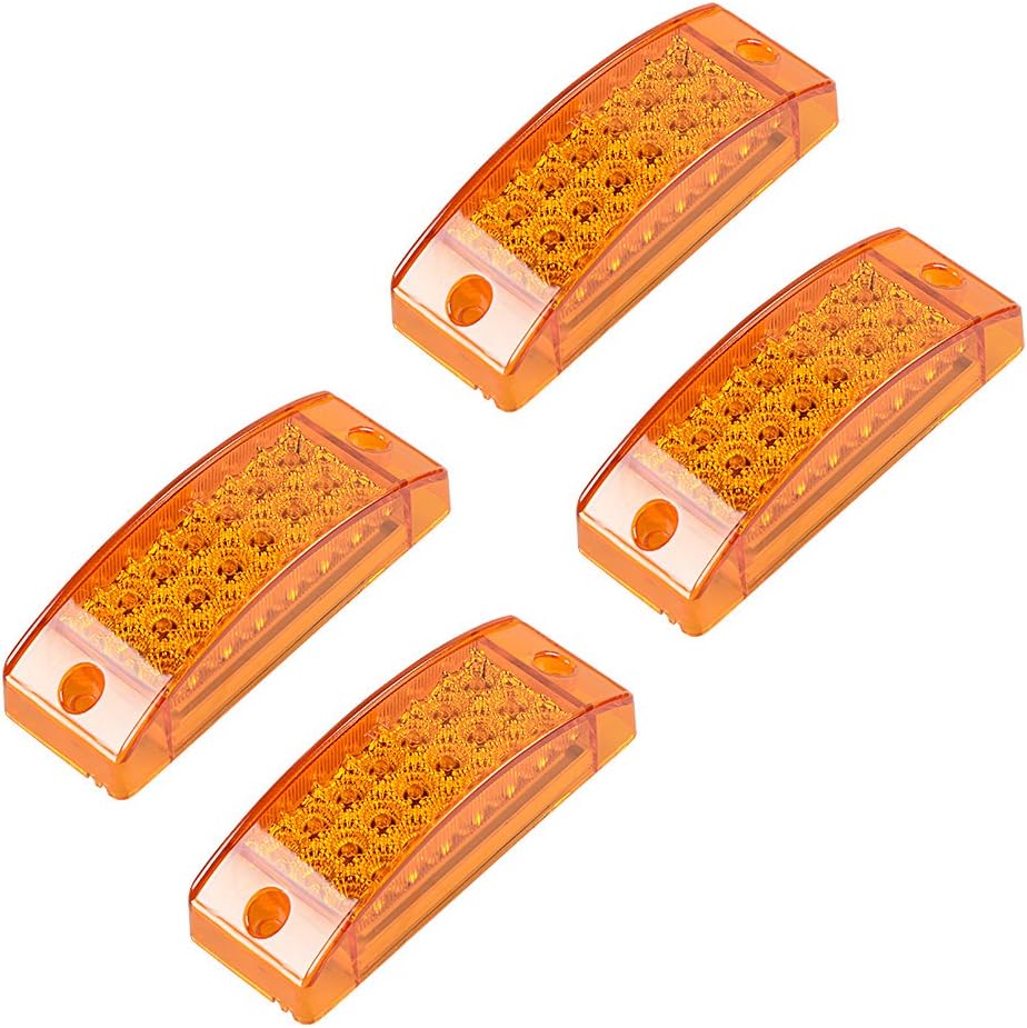 Astra Depot 8pcs Amber 21-LED Rectangle Side Marker Clearance Signal Light Truck Trailer RV Bus Lorry 12V