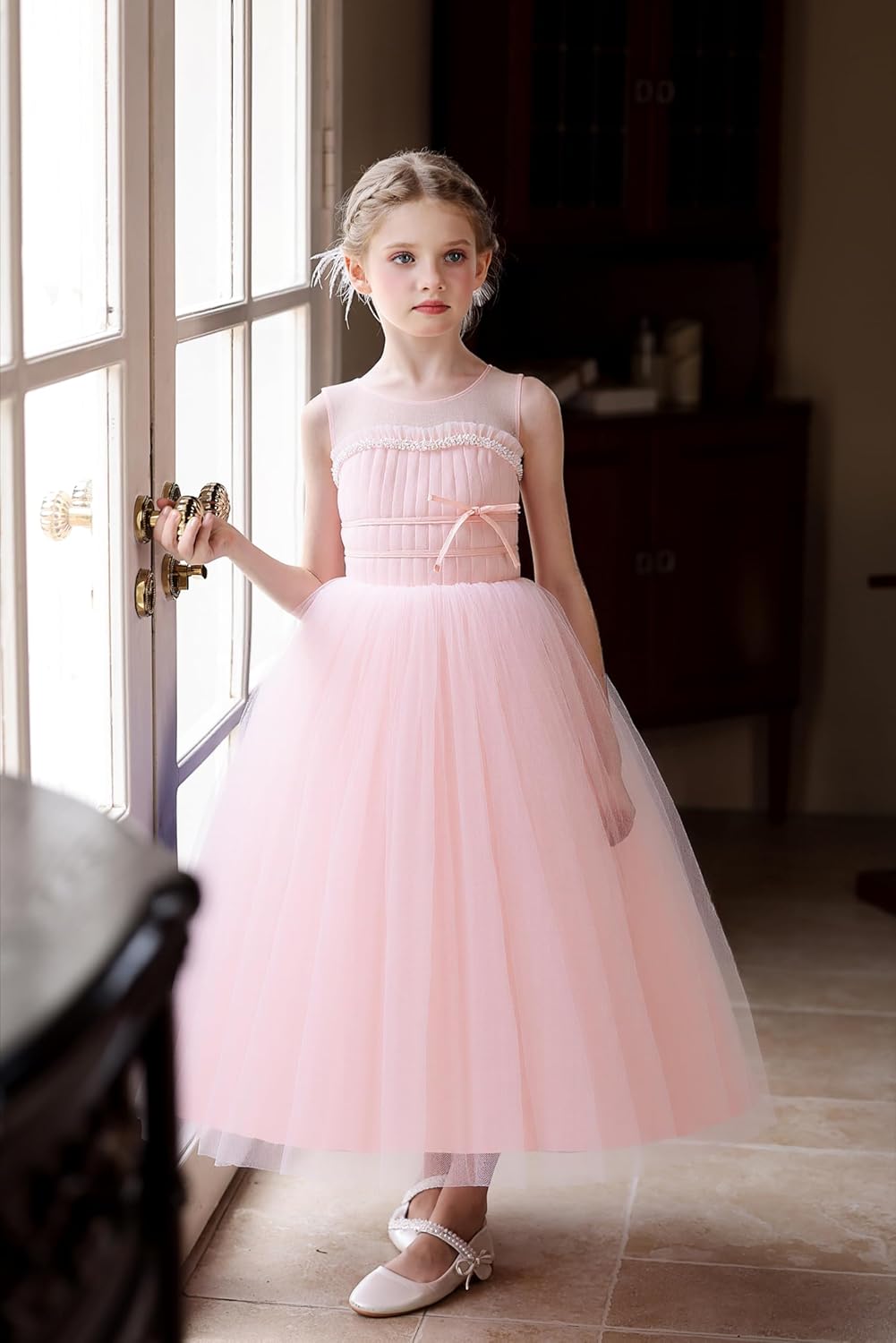 Flower Girls Tulle Wedding Dress A Line Long Formal Pageant Princess Birthday Party Ball Gown Bridesmaid Dresses - Image 2
