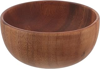 Wood Salad Bowl Large Teak Wood Serving Bowl Deep for Family Meals and Salad Serving