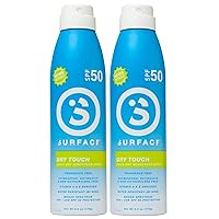 Vista 1 de Protector solar en aerosol Surface Dry Touch, resistente al agua, amplio espectro UVA/UVB, protección de secado rápido, libre de PABA, 6 onzas, SPF