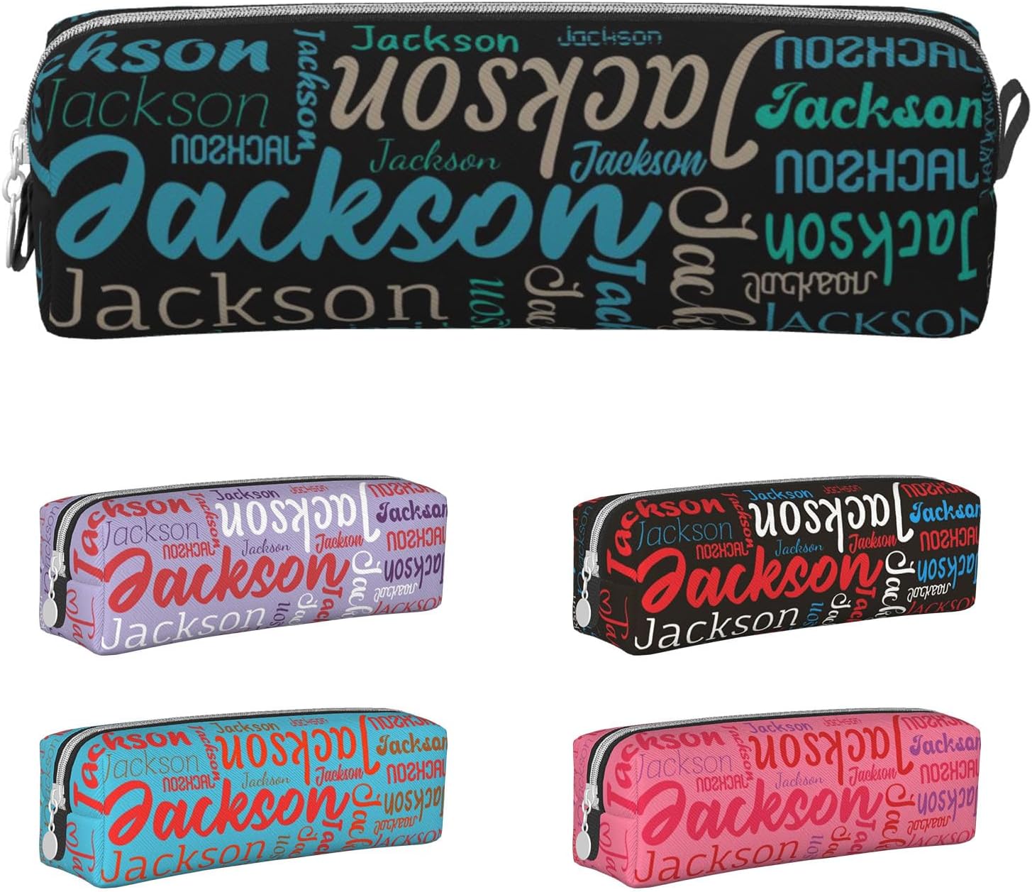 Custom Name Pencil Case Customized Text Zipper Pencil Pouch Bag Personalized Name Small Cosmetic Case Travel Pouch School College Office Organizer For Teens Girls Adults Student