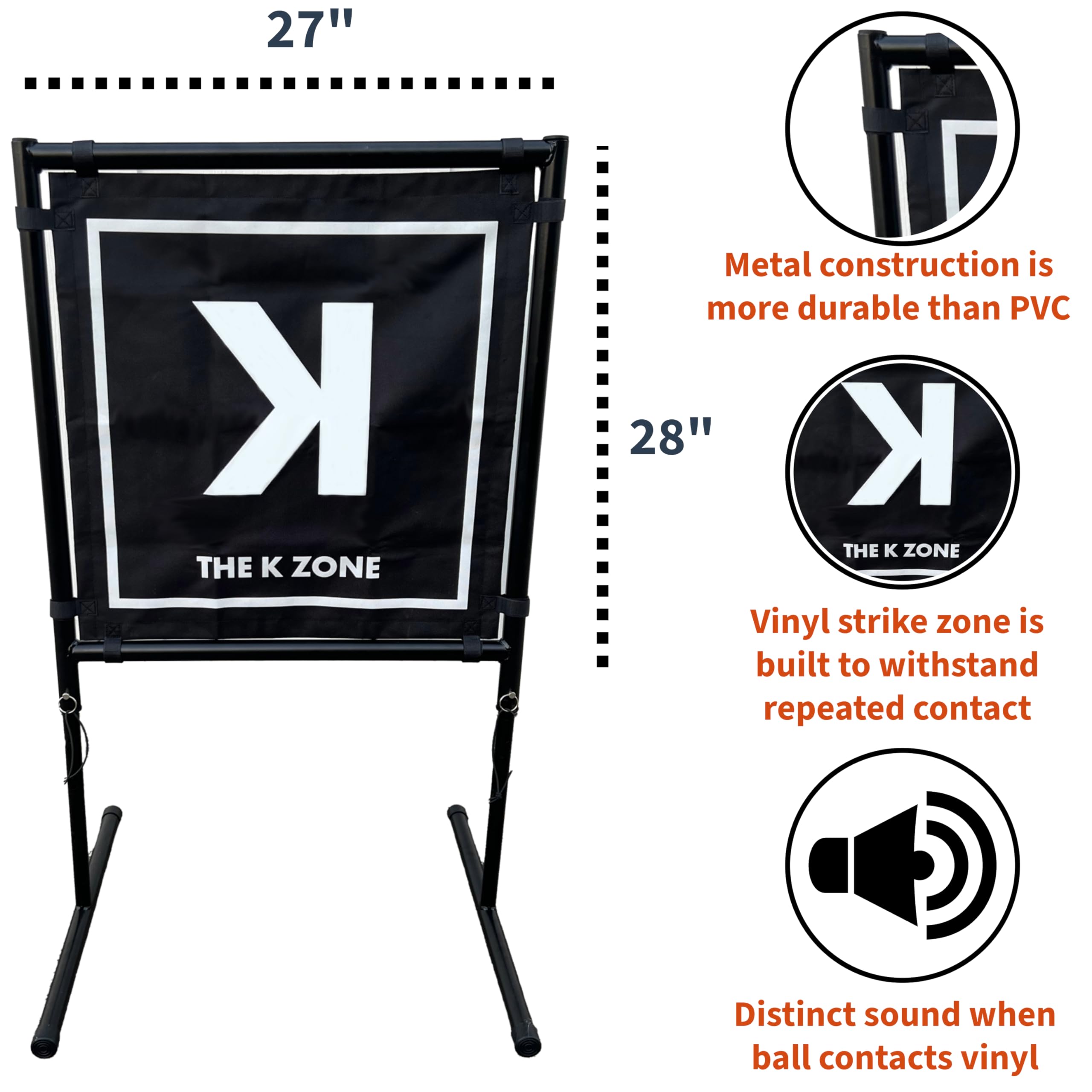 The K Zone Blitzball and Wiffleball Strike Zone Target | Metal and