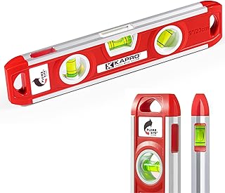 Kapro - 231 Magnetic Aluminum Torpedo Level - With Plumb Site - Features View Vial and V-Groove - 9” in