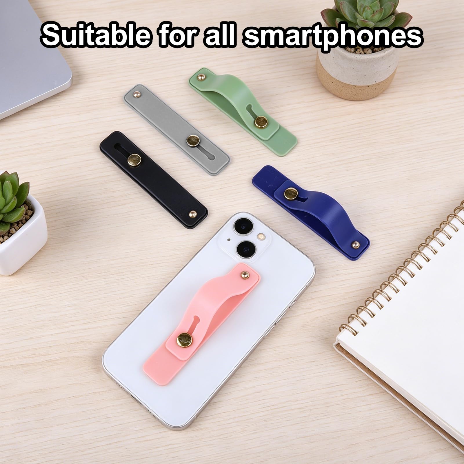 Anello per Cellulare, 5 Pezzi Supporto Telefono, Gancio Telefono, Impugnatura per Cellulare, Antiscivolo, Modello Universale, Adatto a Tutti i Tipi di Cellulari