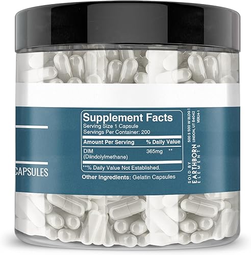 Miniatura 2 de Earthborn Elements DIM (diindolilmetano) 200 cápsulas, puro y sin diluir, sin aditivos