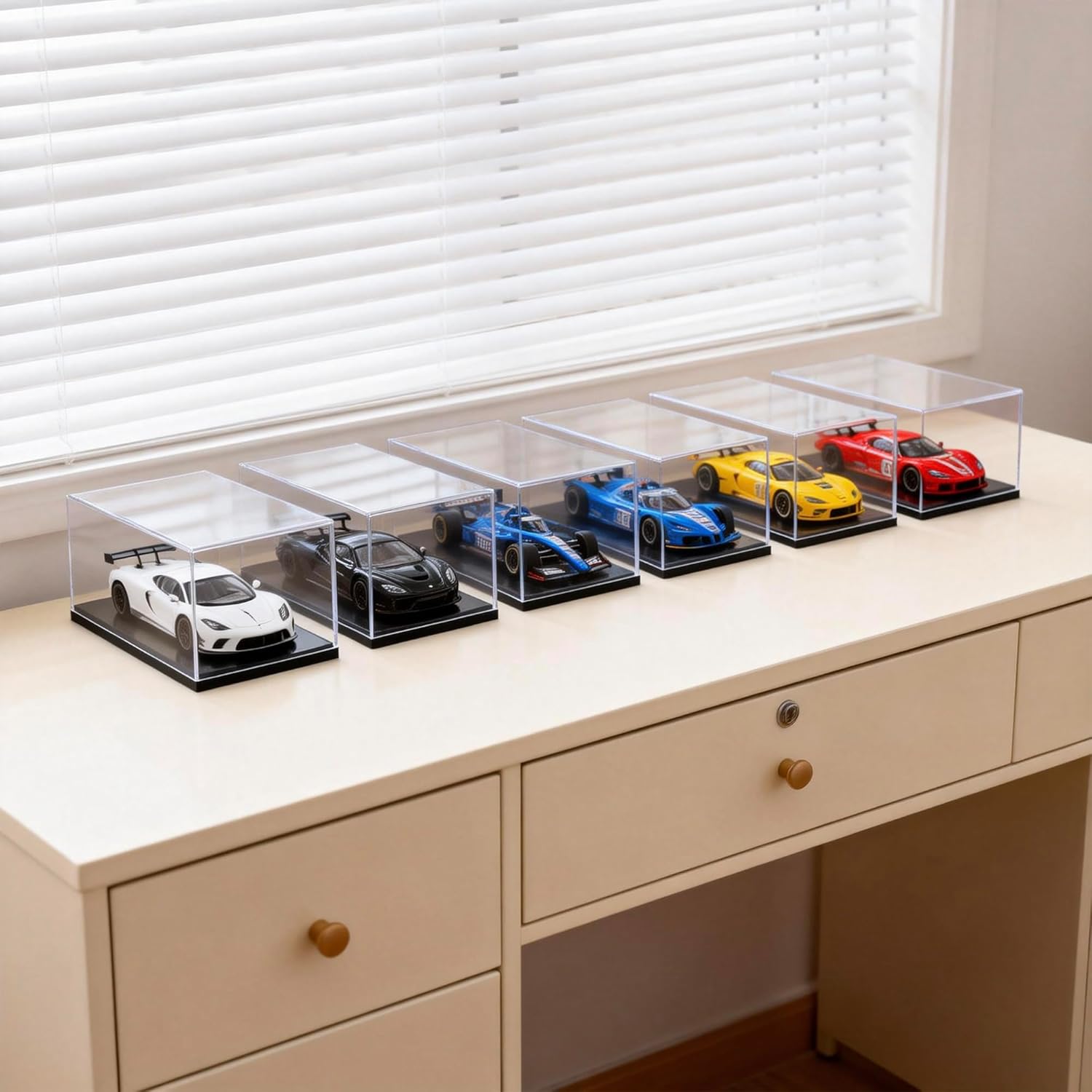 Model Car Display Case, 1:32 Scale Acrylic Display Box for Cars, Stackable Dustproof Storage Boxes for Collectibles, Figures and Memorabilia, 7.2 x 3.1 x 2.9 inch