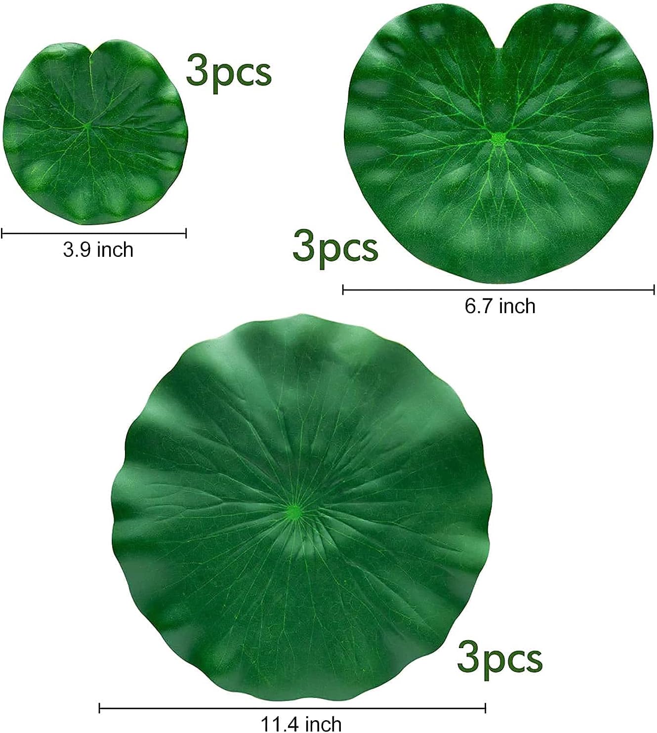 Buy 14Pcs Lily Pads for Ponds, Artificial Lotus 11in & 6in Large
