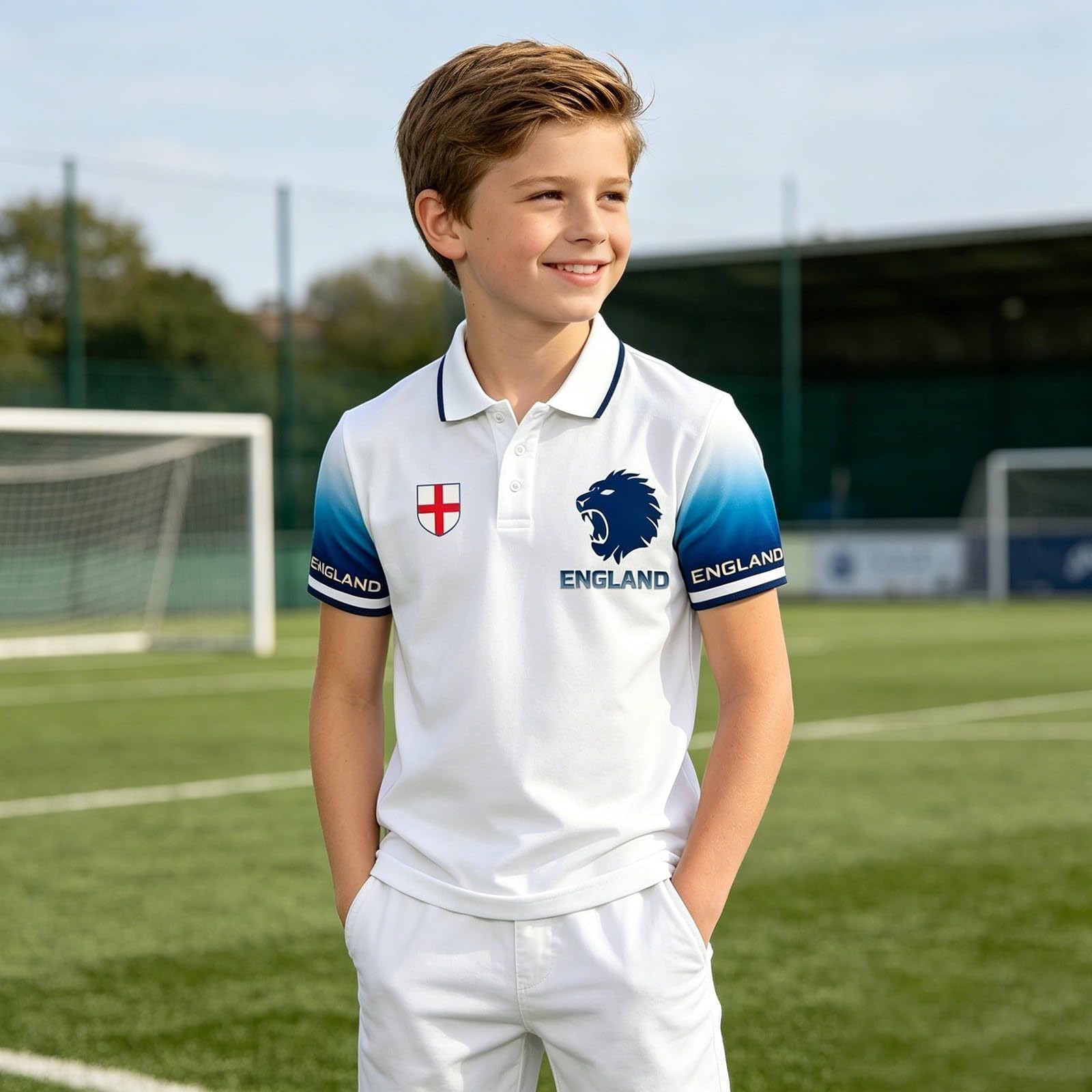TEPTDirio Kids England Football Shirts 2026 World Cup Short Sleeve Graphic Printd Kids Clothes Lightweight Breathable Outdoor Training Sports Boys T Shirts Summer Retro Soccer Boys Polo Shirt - Image 3