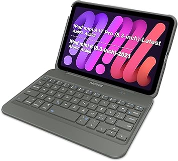 Arteck iPad mini A17 Pro 8.3-inch Keyboard Case, Bluetooth Keyboard with Protection Shockproof Case for Apple 8.3-inch iPad mini A17 Pro