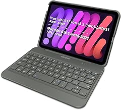 Arteck iPad Mini 6 (8.3-inch) Keyboard Case, Bluetooth Keyboard with Folio Full Protection Shockproof Case for Apple 8.3-i...