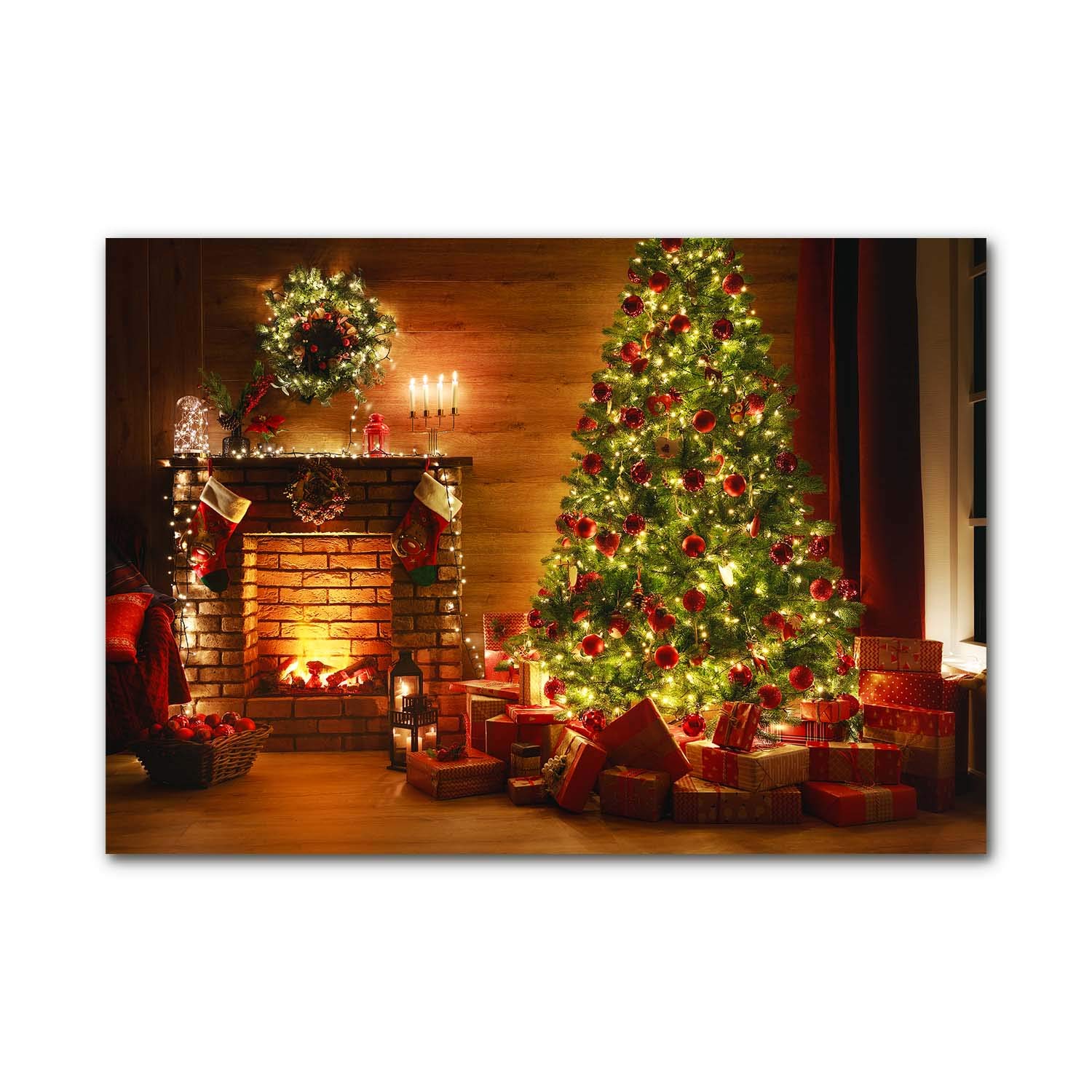Tableau en Verre de Noël Tulup Grand Format 100x70 cm pour Salon Chaleureux