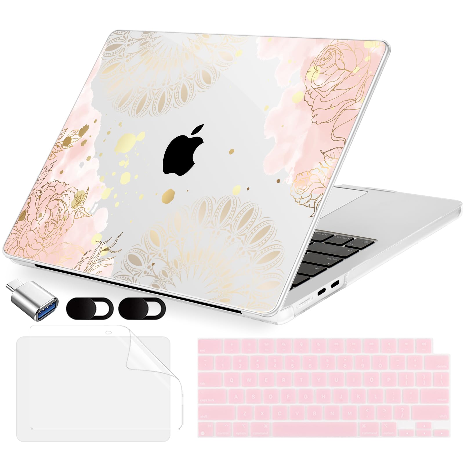 MecBevia Compatible with MacBook Air 15 inch Case, M4 A3241/M3 A3114/M2 A2941 (Released 2025 to 2023), Hard Shell, Keyboard Cover, Screen Protector,