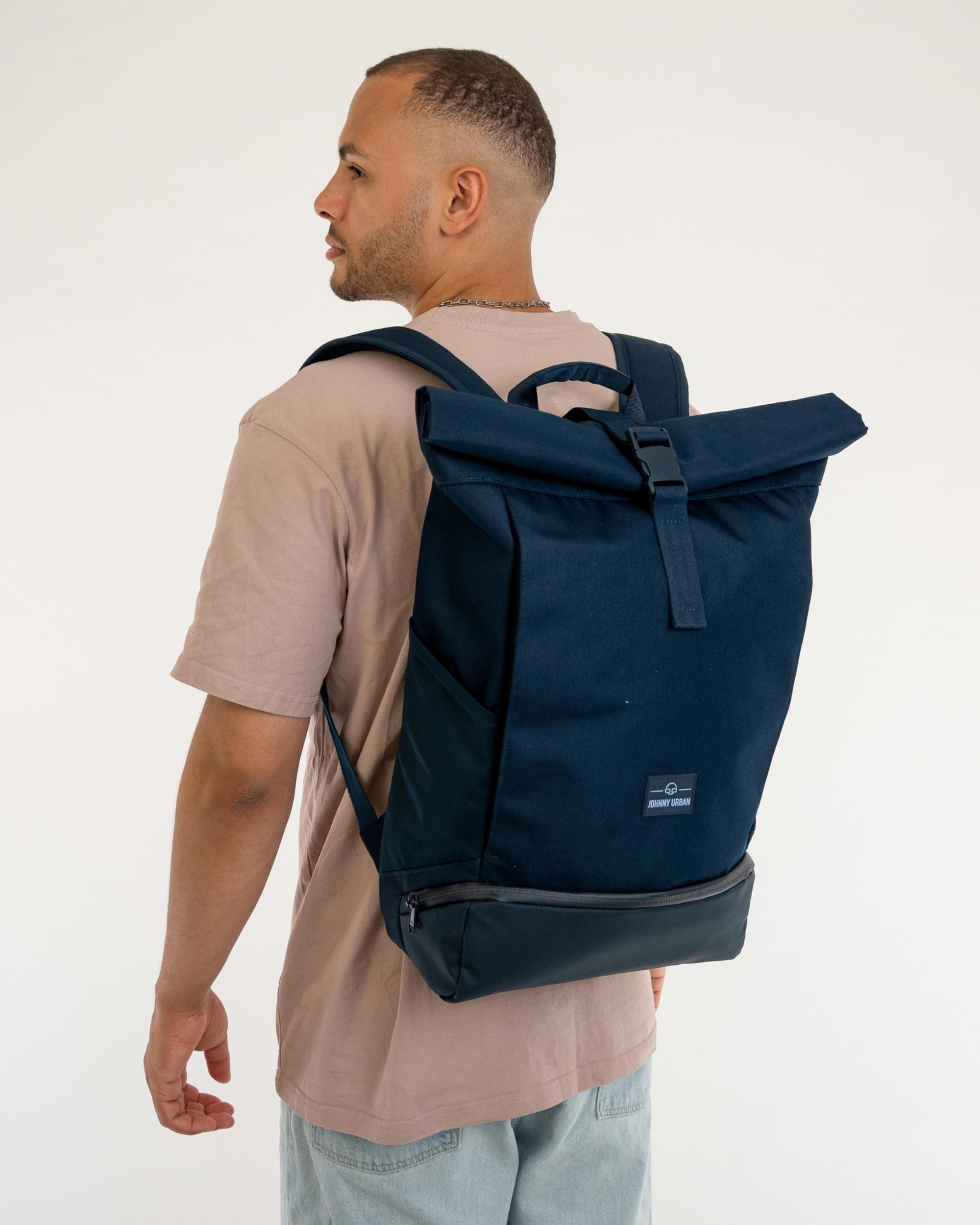 Johnny Urban Zaino Donna e Uomo - Allen Large - Rolltop Zainetta per Scuola, Università, Viaggio - Scomparto per Laptop da 16 pollici - Idrorepellente