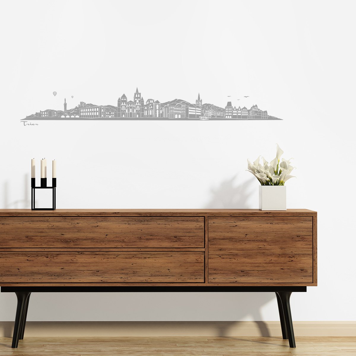 Wandtattoo „Laterne/Wegweiser Mit Vögeln“ – 190x42 Cm, Konturgeschnitten, 49 Farben Wählbar