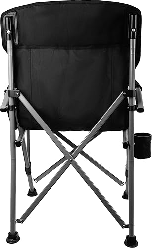 Miniatura 9 de Silla de camping plegable con portavasos y bolsa de almacenamiento, soporte resistente de 404 libras, silla de campamento portátil plegable de gran
