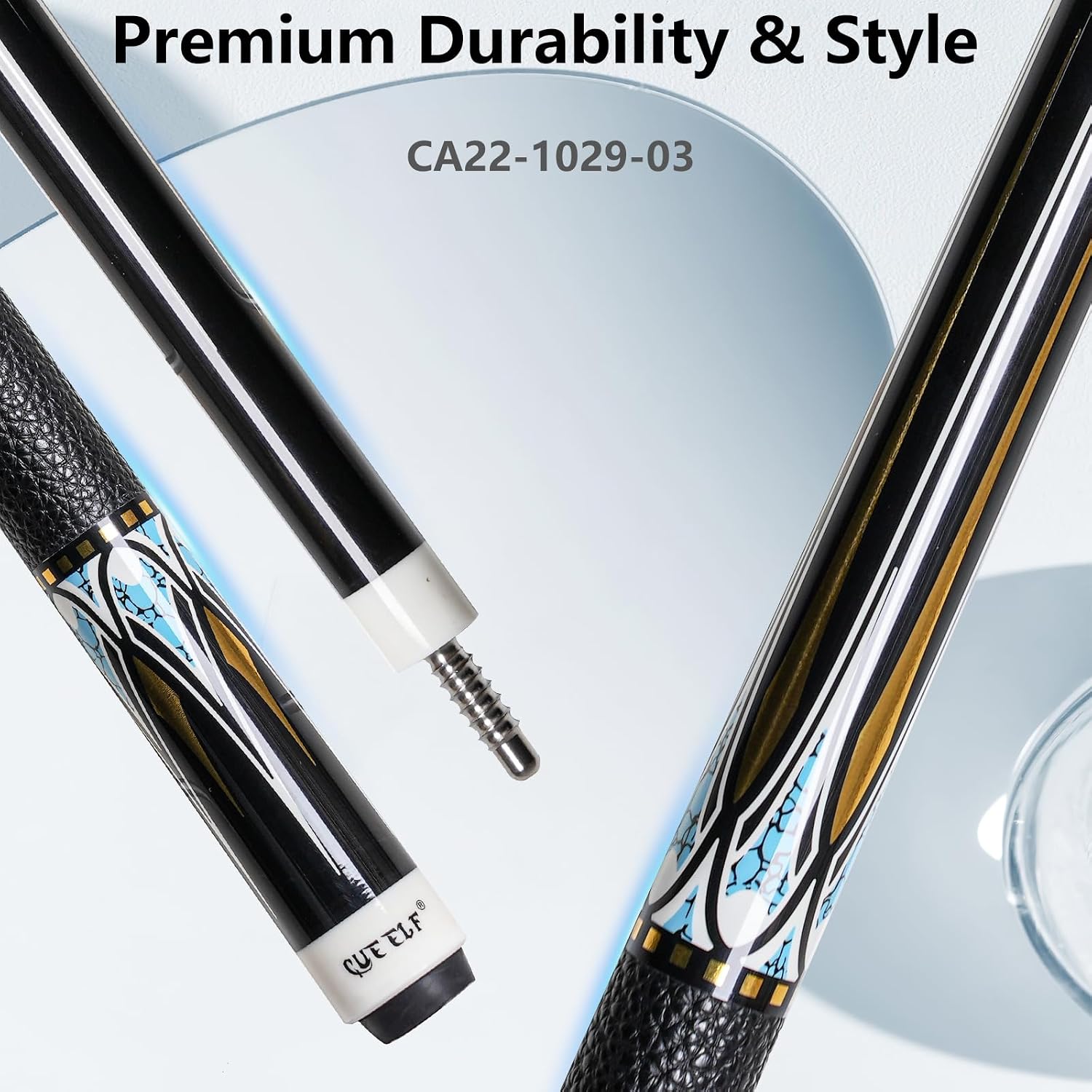 2-Piece Professional Pool Cue Set 58" Low Deflection Shaft Pool Cue with 12.5mm Tip Pool Stick Featuring Premium Leather Grip