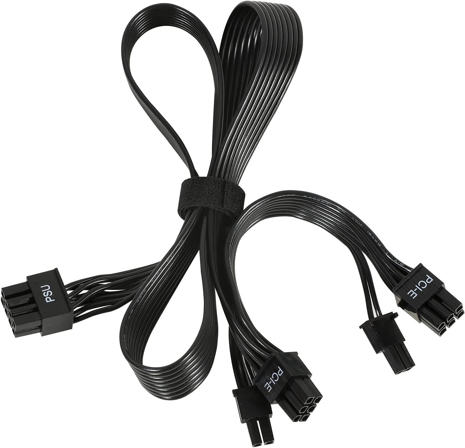 Certusfun PCIE Cable for Seasonic, 18AWG 65CM Male to Male PSU 8 Pin to Dual 6+2 Pin GPU Power Cable for ASUS Modular Power Supply (25 inches)