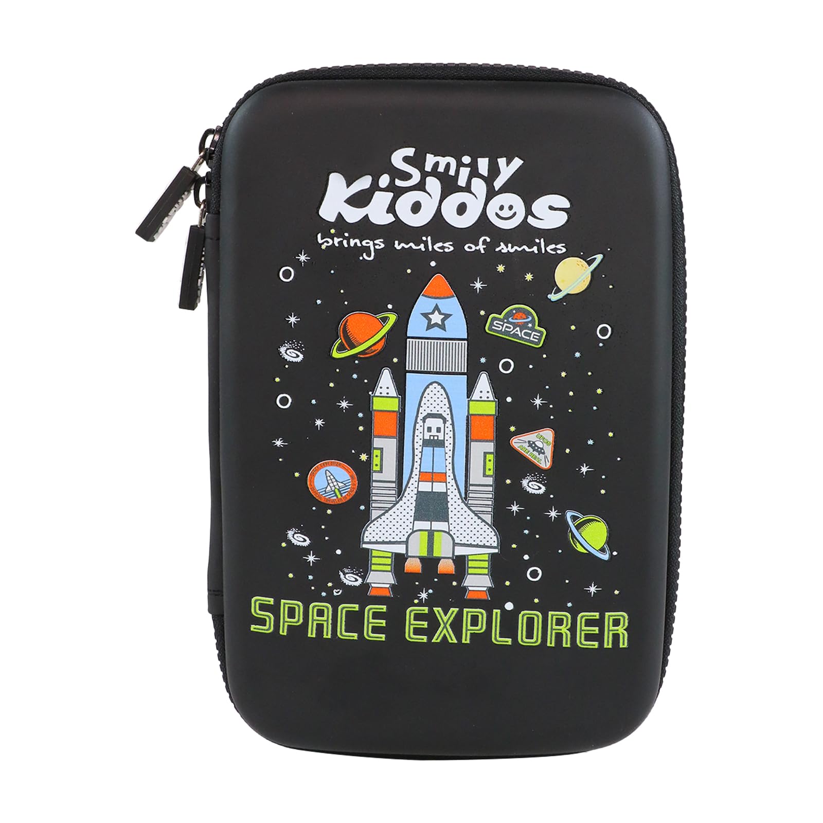 Smily Kiddos Single Compartment Pencil Case Stylish Cute Large Capacity Hardtop EVA Pencil Case Organizer School Kids Girls Women Pen Holder Pouch Multi Purpose| Space Explorer Theme | Black (B0CSKD63QT) Amazon Price History, Amazon Price Tracker