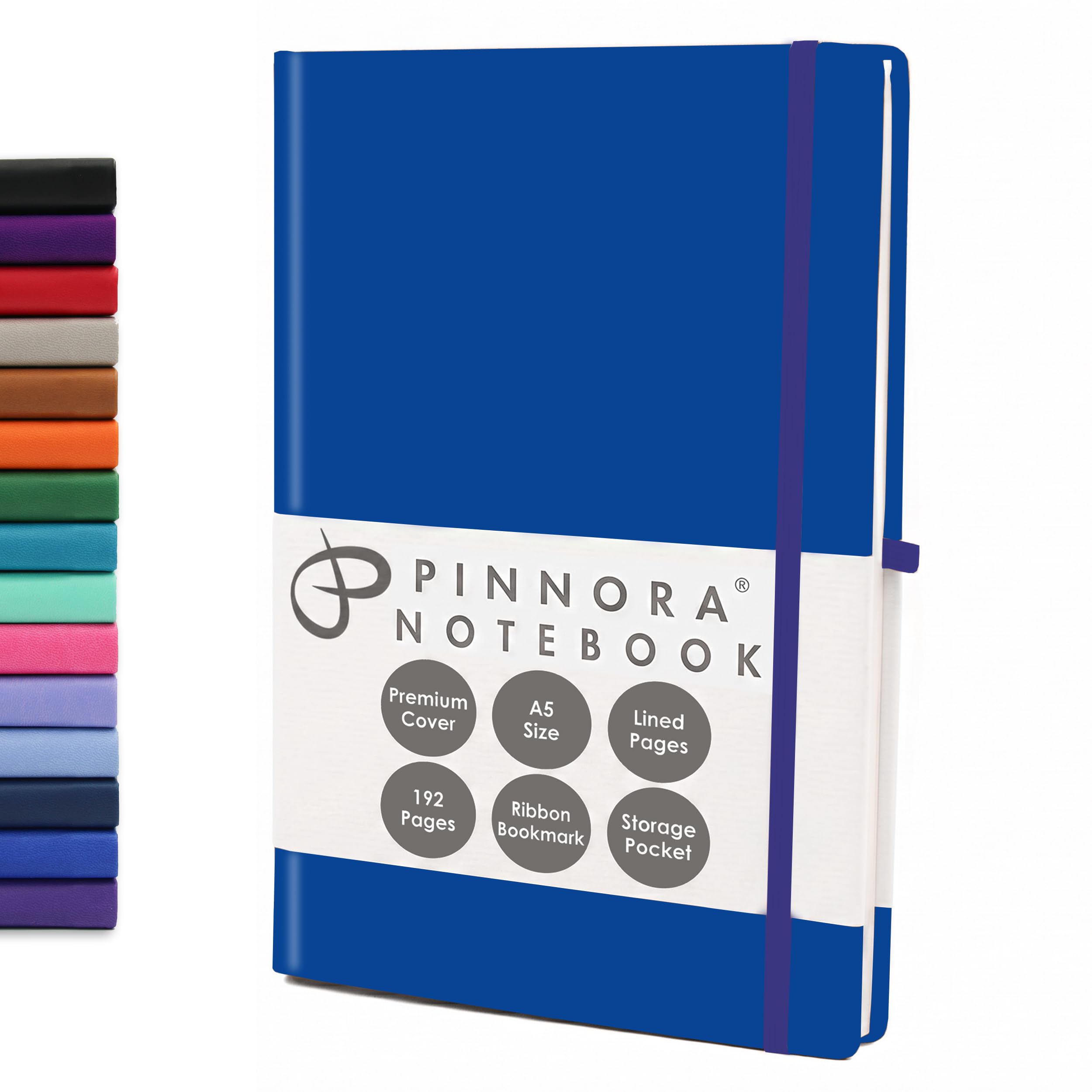 Pinnora Royal Blue A5 Notebook – Lined Everyday Journal Notebook & Monthly Planner with 192 Pages, Notebooks for School, Office & Travel, Durable Cover, Smooth Paper, Ideal A5 Lined Notebooks — image 1
