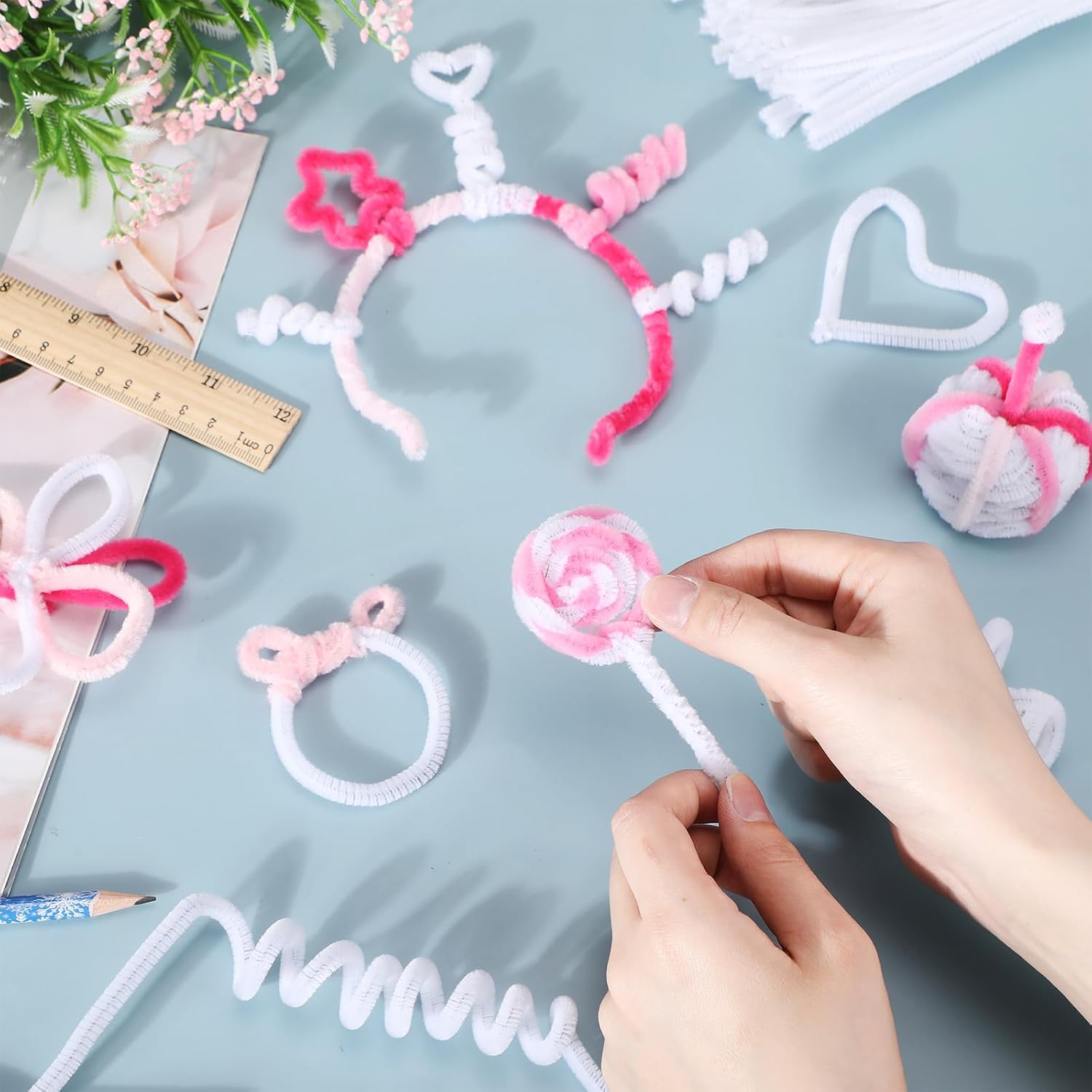 200 Pcs 24 Inch Extra Long Pipe Cleaners for Craft, White image 5