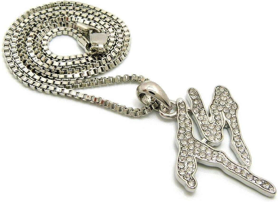 Hip Hop Iced Terror Squad TS Pendant & 2mm 24" Box Chain Necklace - Image 4