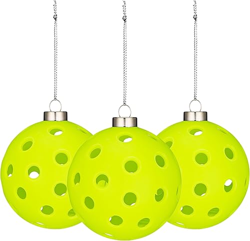 Miniatura 7 de TILTECH Adorno de pickleball, adorno de Navidad de pickleball de tamaño real para árbol de Navidad, divertido regalo de pickleball, decoraciones de