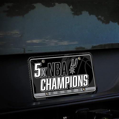 Miniatura 23 de Rico Industries Etiqueta de metal de baloncesto de la NBA de 6 x 12 pulgadas, ideal para camiones/coches/SUV