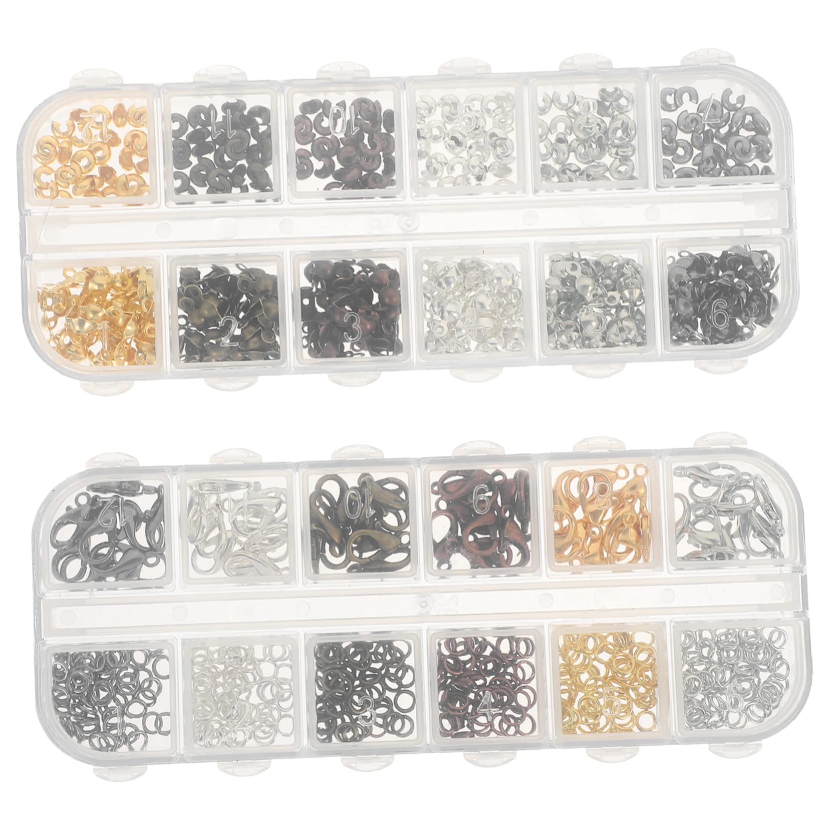 Operitacx 2346piezas Kit De Joyería Anillos De Apertura y Cierres De Langosta Para Creación De Accesorios De Joyería