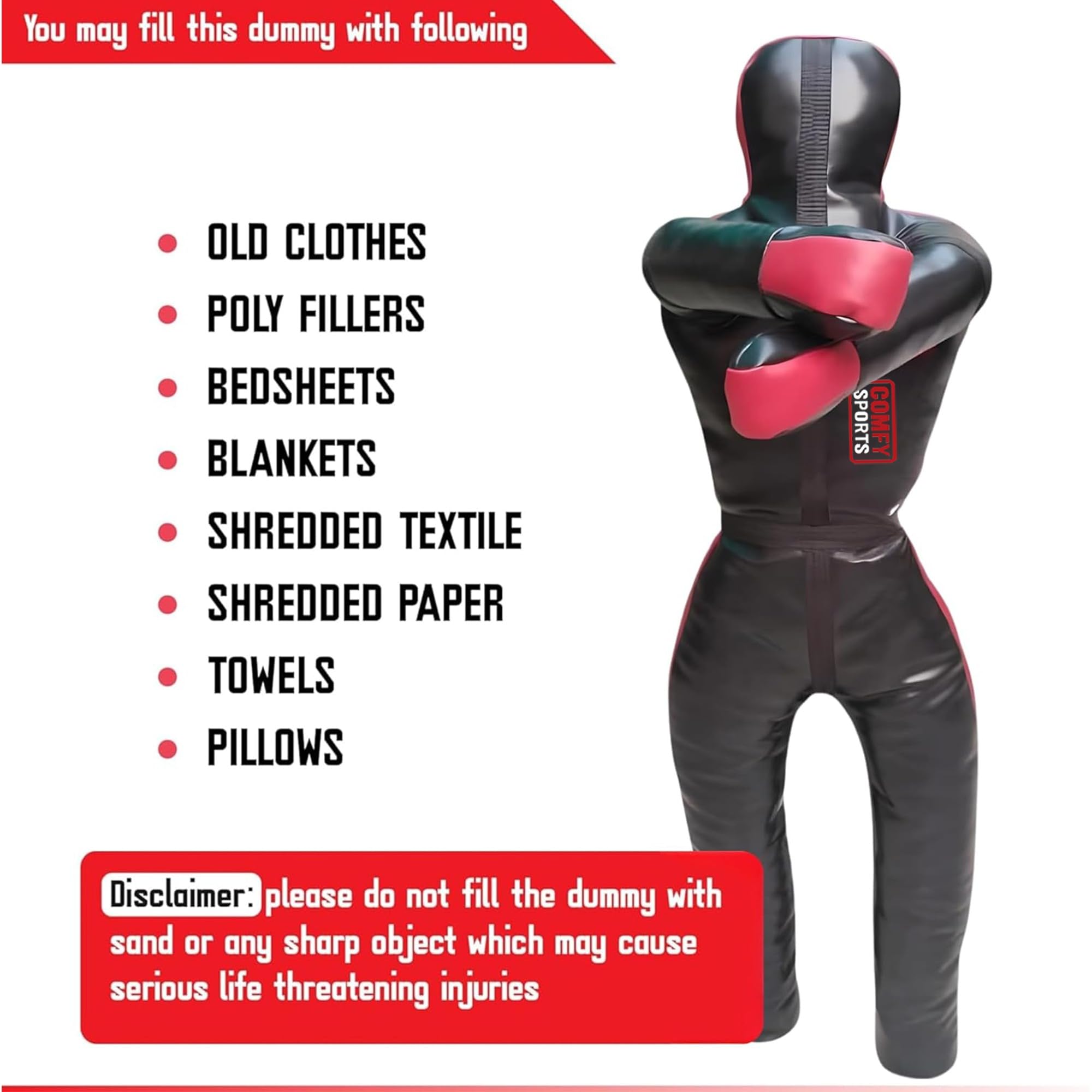 Adult Grip Dummy BJJ Judo Wrestling Standing Position Brazilian Jiu Jitsu MMA Sparring Self Defense Training Unfilled 145cm 170cm Black