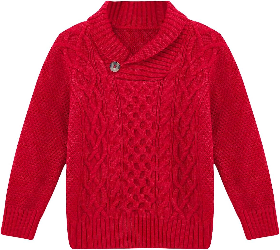 Makkrom Toddler Pullover Sweaters Shawl Collar Cable Knit Sweaters Long Sleeve Warm Outwear Spring Fall Winter