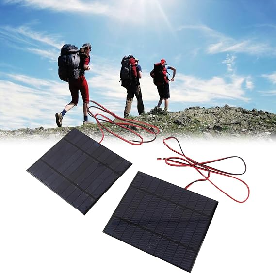 2pcs Polycrystalline Solar Panel Cell Power Module - DC5V 500mA for DIY Projects, High Efficiency Solar Charger with 100cm Cable