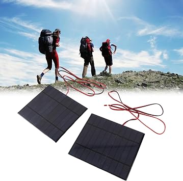 2pcs Polycrystalline Solar Panel Cell Power Module - DC5V 500mA for DIY Projects, High Efficiency Solar Charger with 100cm Cable
