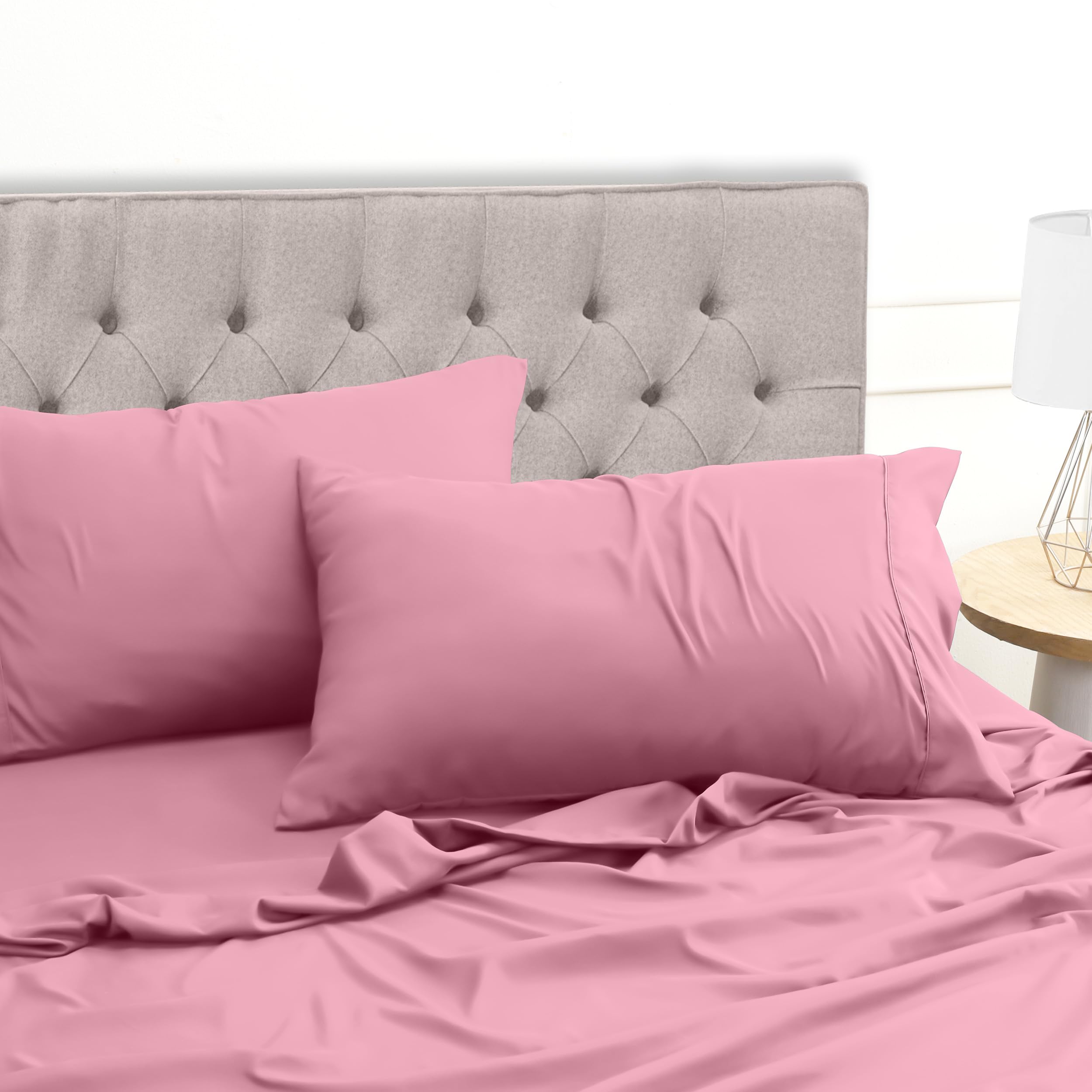 Utopia Bedding Juego de Sabanas 4 Piezas 135x190 - Poliéster Microfibra Cepillada - Oeko-Tex Certificado - Sábana Bajera, Sábana Plana y 2 Fundas de Almohada 50x75 (Cama 135, Gris) — view 120