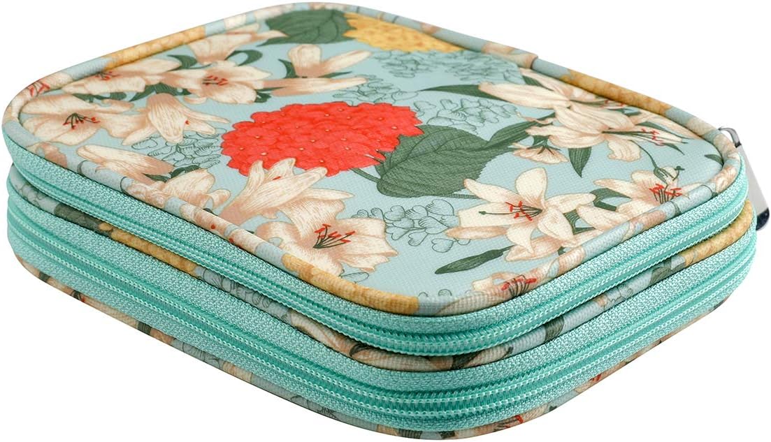 Crochet Hook Case, Zipper Storage Organizer Bag with Web Pockets for Crochet Needles/Knitting Accessories/Crochet Hook Kit Tools, Lightweight, Easy to Hold