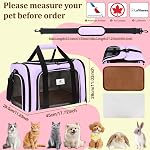 Cat Carrier Dog Carrier - Soft-Sided Cat Carrier with Plush Pad & Cooling Mat, Easy-Load 4-Side Zipper & 3-Side Mesh Ventilation, Pet Carrier Airline Approved for Cats/Dogs Up to 16 lbs, Purple