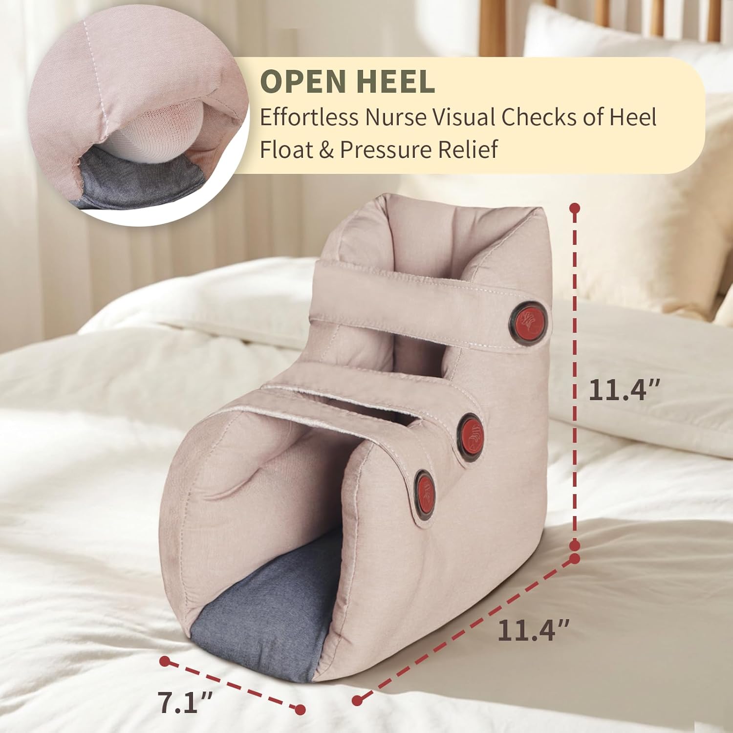 EZ Assistive Dial-Lace Heel Protector Remove Pressure and Bedsores, Heel Protectors for Pressure Sores for Heel Protection