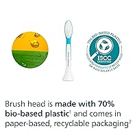 Vista 7 de Philips Sonicare for Kids 7+ Genuine Replacement Toothbrush Heads, 2 Brush Heads, Turquoise and White, Standard, HX6042/94