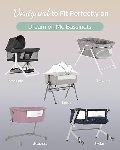 Miniatura 2 de TotCare Sábanas bajeras de moisés para Dream on Me Traveler Moisés portátil y Skylar, Seashell Bedside Sleeper, suaves como la mantequilla, sábanas