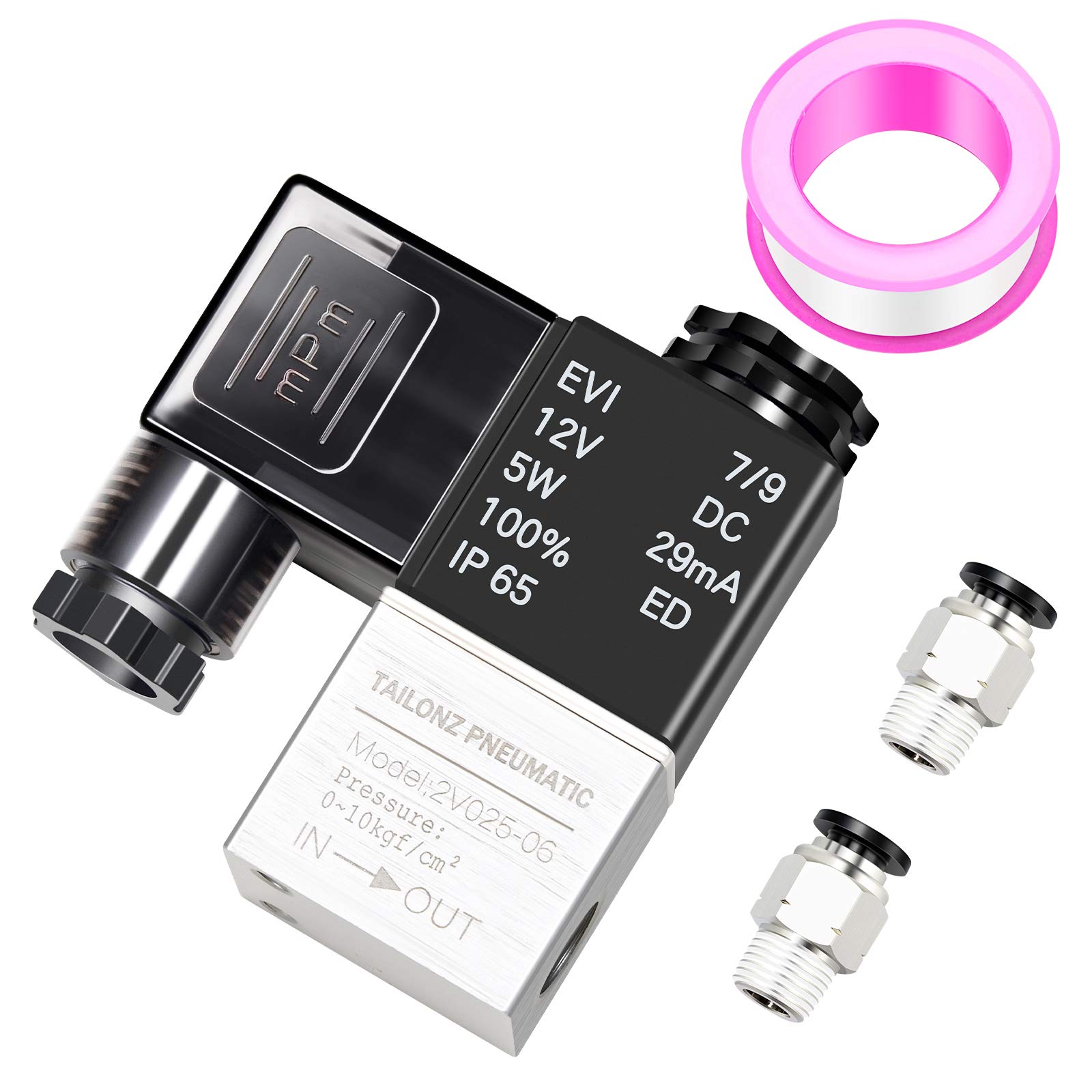 Valve d'air anti-fuite Tailonz 2V025-06 pneumatique 12V normalement fermée