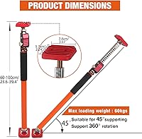Vista 2 de Gatos de gabinete, poste de soporte ajustable y herramienta de tercera mano, sistema de soporte resistente de 2 piezas para instalación de gabinete