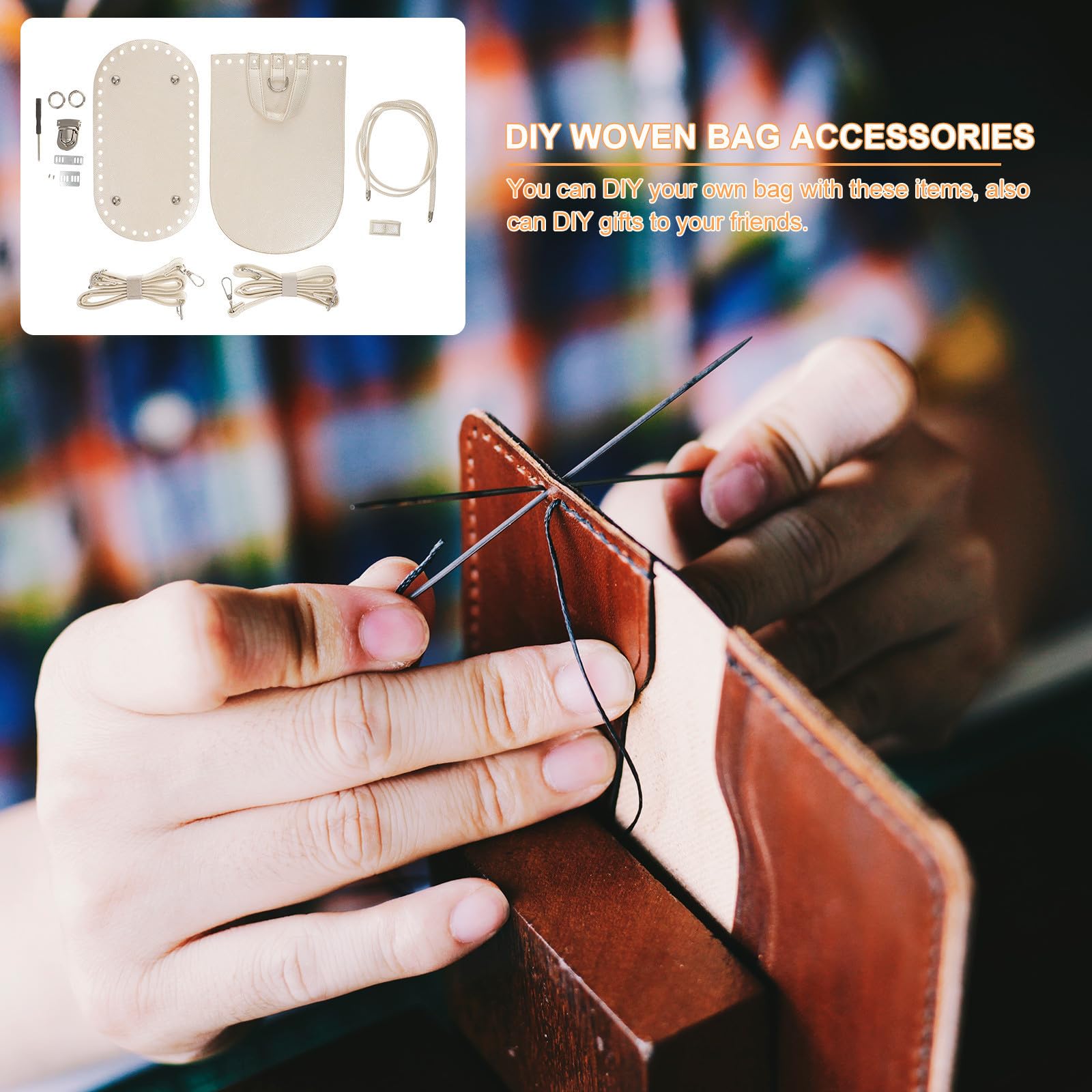 de Accesorios y Materiales para Bolsos Hechos a Mano 7 Piezas para Hacer Bolsos de Pu Bordes Suaves, Suministros para Manualidades DIY