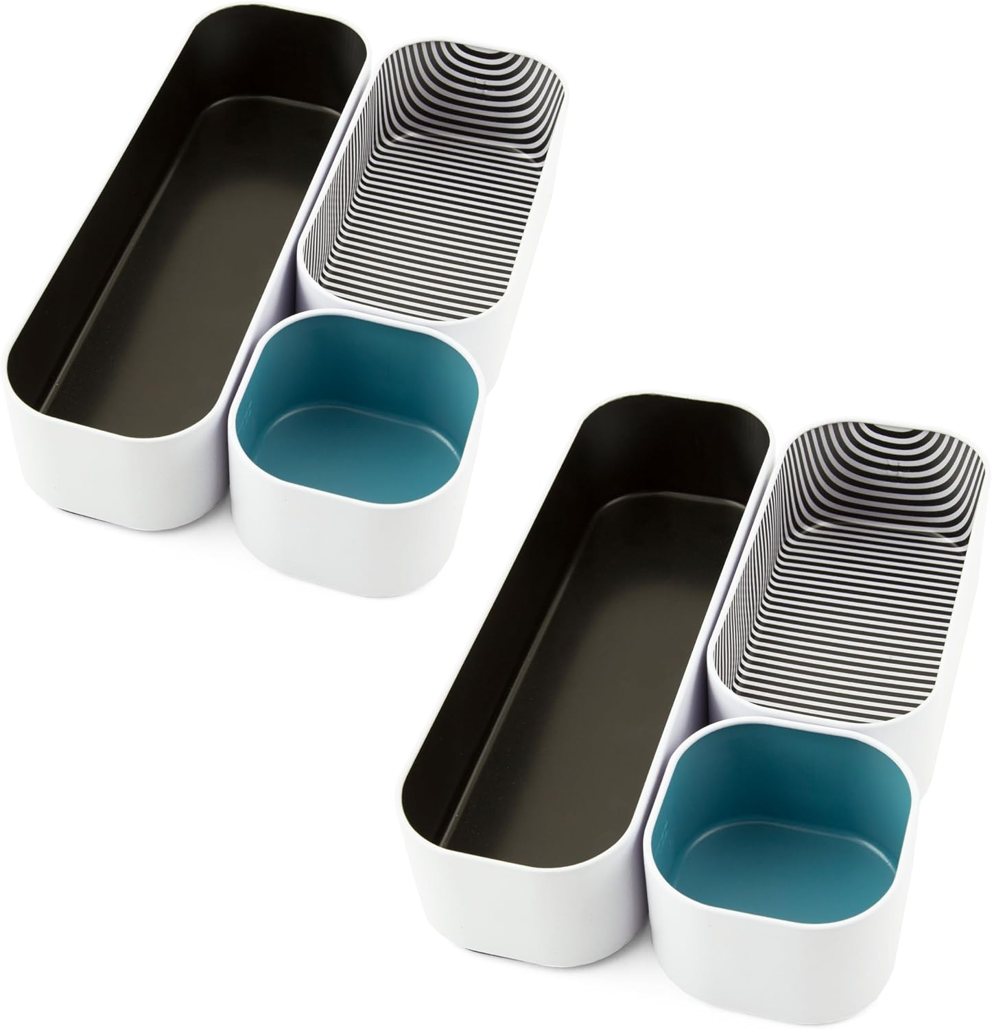 Three by Three Seattle Metal Drawer Organizer Tray Set, 6-Pc, 2" (Black) image 4